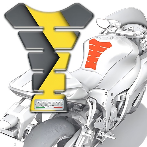 Ducati Tank Guard Pads Versin with Gray Yellow Design 