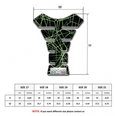 Ducati Tank Pad Protector Green Spider Web Type 
