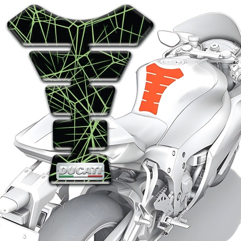 Ducati Tank Pad Protector Green Spider Web Type 