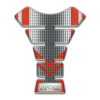 Ducati Tank Pad Motorbike Silver Red Variant 
