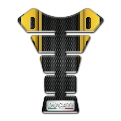 Ducati Tank Pad Motorbike Black Yellow Print Type 