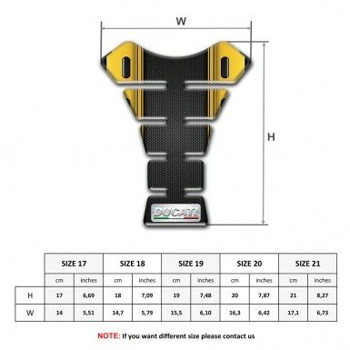 Ducati Tank Pad Motorbike Black Yellow Print Type 