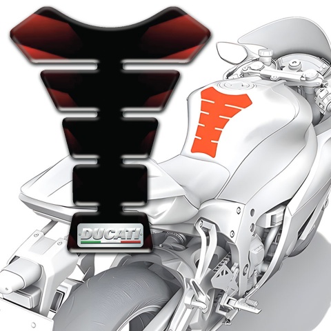 Ducati Tank Guard Pads Black red Merging Print 