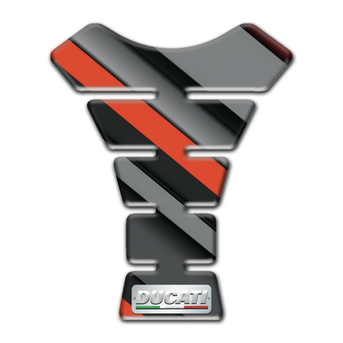 Ducati Tank Guard Pads Diagonal Orange Gray Print 