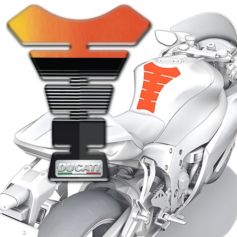 Ducati Tank Guard Pads Silicone Sticker with Small Logo Signboard