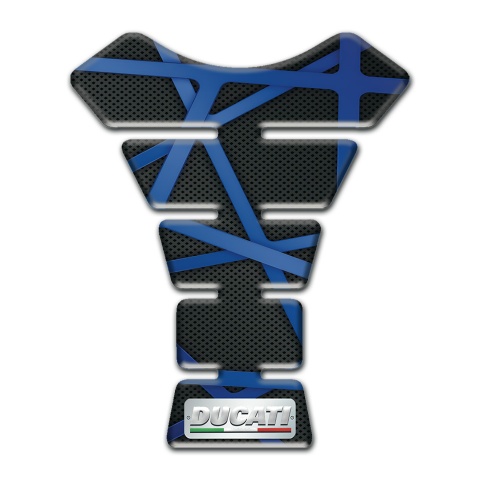 Ducati Tank Pad Protector Black with Dark Blue Lines Type 