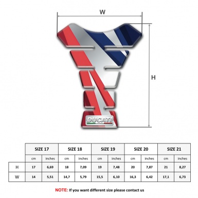 Ducati Tank Pad Protector Silver Base with Colorful Patterns Design 
