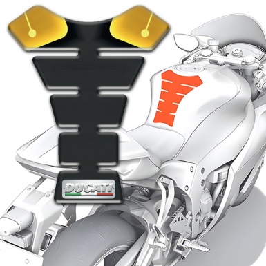 Ducati Tank Guard Pads Design with Black yellow Colors 