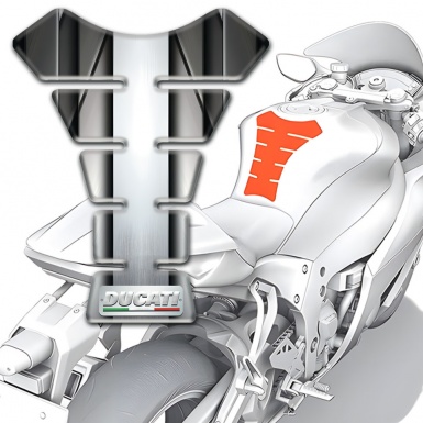 Ducati Tank Guard Pads Center Aluminium Tape Effect Type 