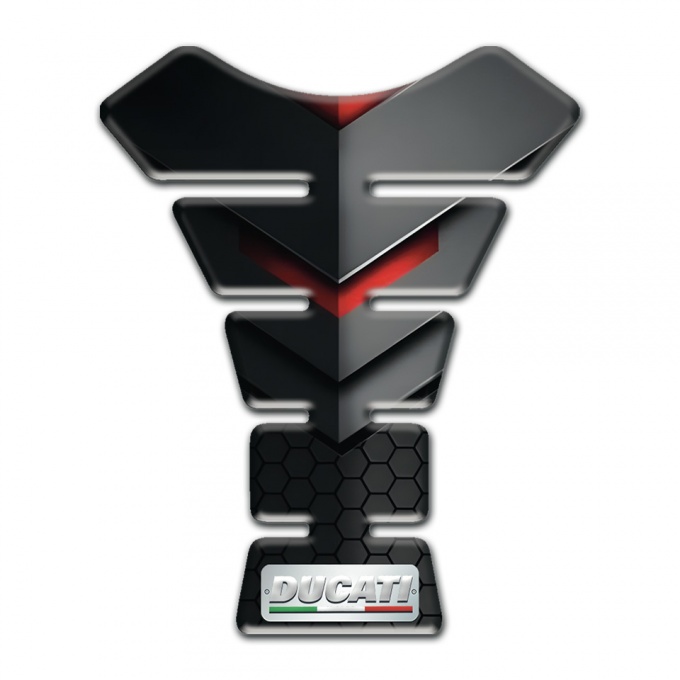 Ducati Tank Pad Motorbike Dark Base Style with Small logo Plate 
