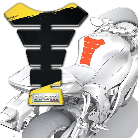 Ducati Tank Pad Protector Yellow Black Painting Type 