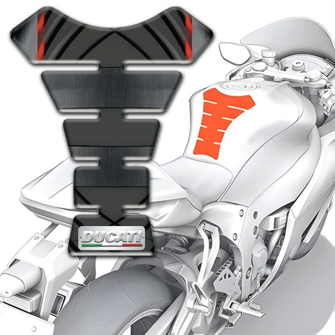 Ducati Tank Guard Pads Silicone Sticker with Small Plate Logo Style 