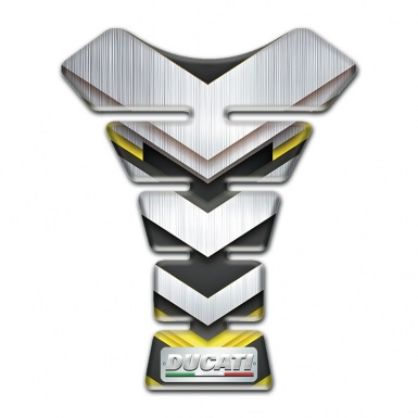Ducati Tank Pad Motorbike Silver Yellow Details edition 