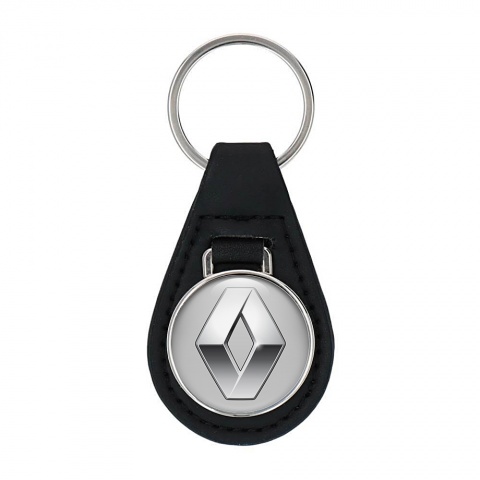 Renault Key Fob Leather Silver Chrome Classic Edition