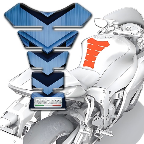 Ducati Tank Protector Dark and Light Blue Decoration Type 