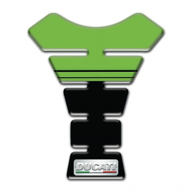 Ducati Tank Guard Pads Green Black Horizontal Halves Design 