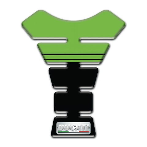 Ducati Tank Guard Pads Green Black Horizontal Halves Design 