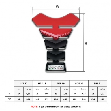 Ducati Tank Pad Motorbike Red Motif Design 