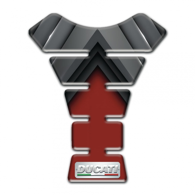 Ducati  Tank Pad Protector Gray Red Elements Background Design 
