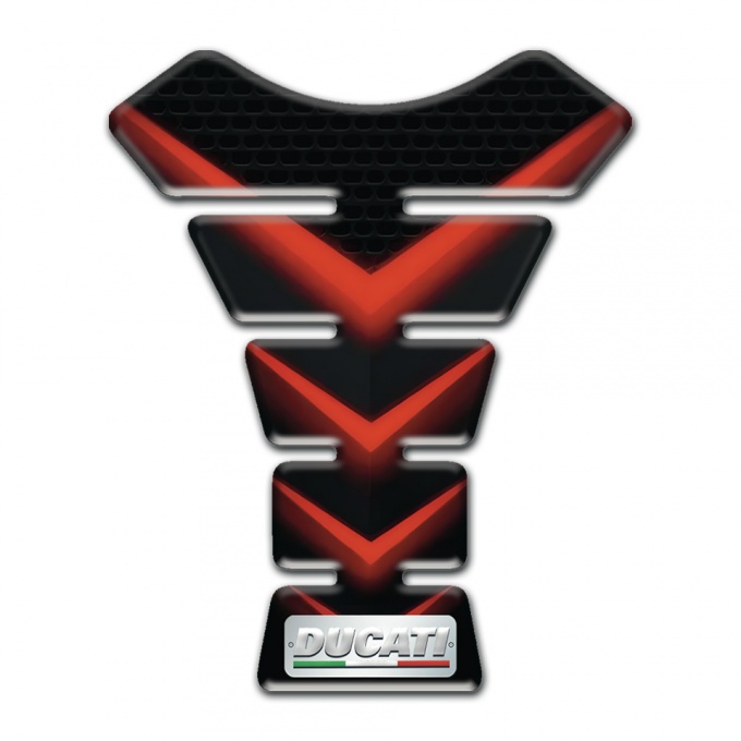 Ducati Tank Fuse Black with Red V Shape lights Effect 