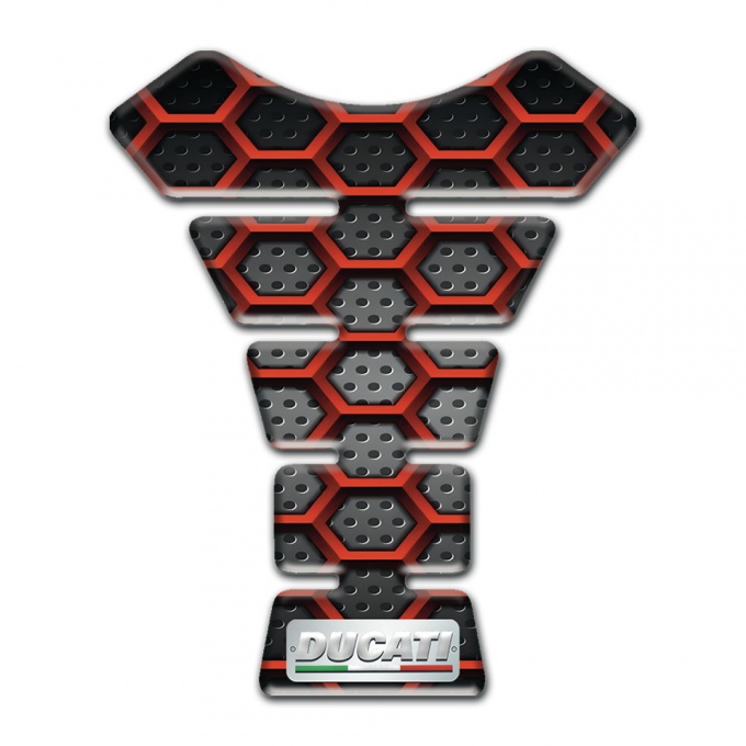 Ducati Tank Guard Pads Red Grid Type 