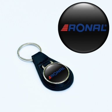 Ronal Keychain Leather Black Navy Classic Design