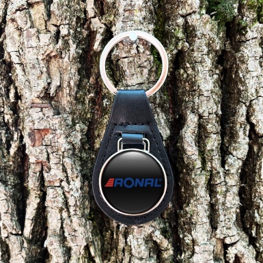 Ronal Keychain Leather Black Navy Classic Design