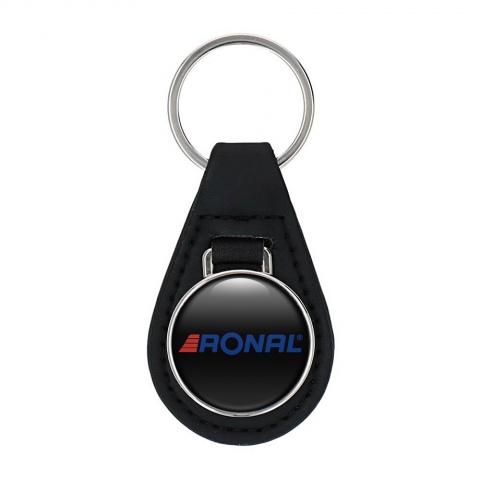 Ronal Keychain Leather Black Navy Classic Design