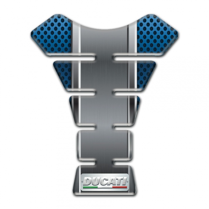 Ducati Tank Guard Pads Model with Perforated Blue Surface Design 