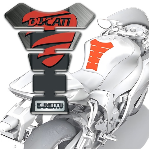 Ducati Tank Pad Protector Matte Base and Red Logo 