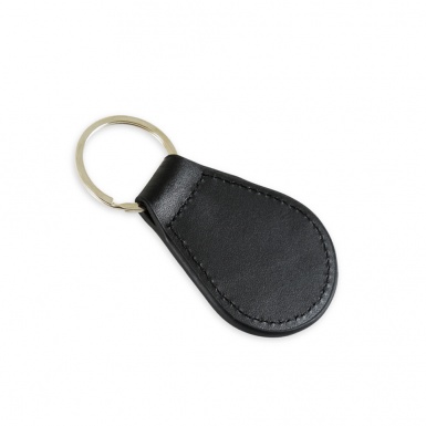 Ronal Leather Keychain Dark Carbon White Color Logo