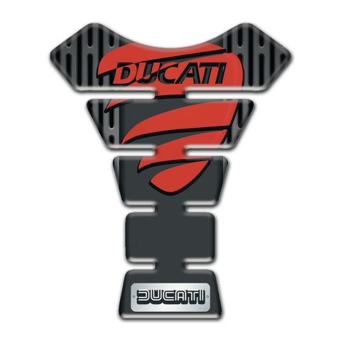 Ducati Tank Fuse Gray Ornament Background and Red Logo 