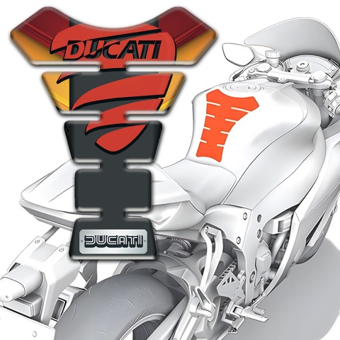 Ducati Tank Fuse Red Yellow Base with Red Logo Style 