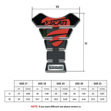 Ducati Tank Pad Protector Dark Background with Red Painted Logo 