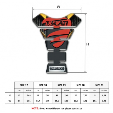 Ducati Tank Protector High End Silicone Sticker with Red Logo 