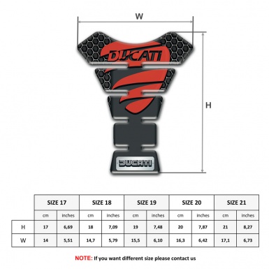 Ducati Tank Protector Perforated Steel Background and Red Logo style 