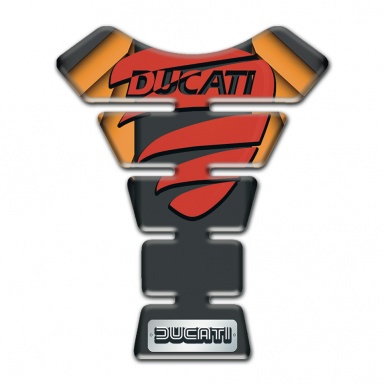 Ducati Tank Guard Pads Orange Decoration Background Red Logo Style 