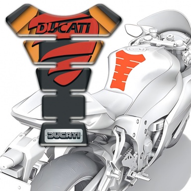 Ducati Tank Guard Pads Orange Decoration Background Red Logo Style 