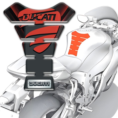 Ducati Tank Fuse Anti Slip Sticker With Red Painted Logo Style 