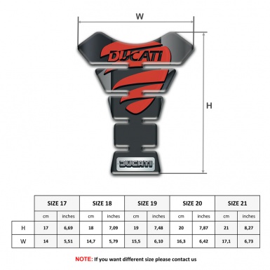 Ducati Tank Pad Motorbike Gray Black Decoration with Red Logo Edition 