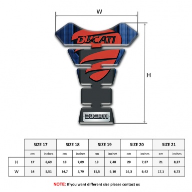 Ducati Tank Pad Protector Dark Blue Base Design with Red Logo edition 