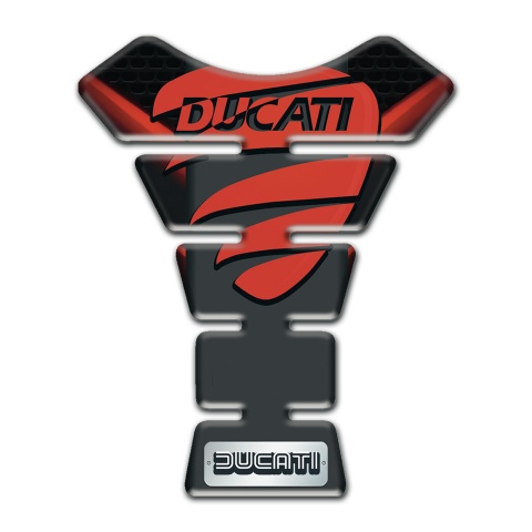 Ducati Tank Protector Black Background with Red Details Decoration 