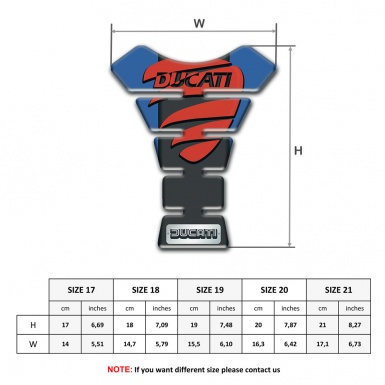 Ducati Tank Pad Protector Blue Background style 