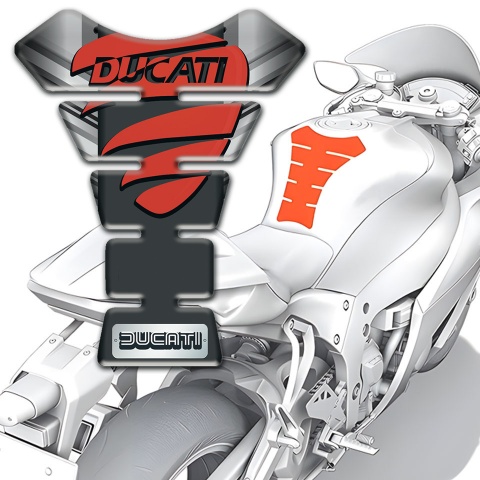 Ducati Tank Protector Gray Shield background Design 