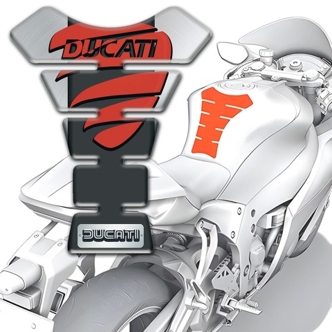Ducati Tank Fuse Silver Background Style 