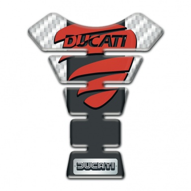 Ducati Tank Guard Pads White Carbon Background 