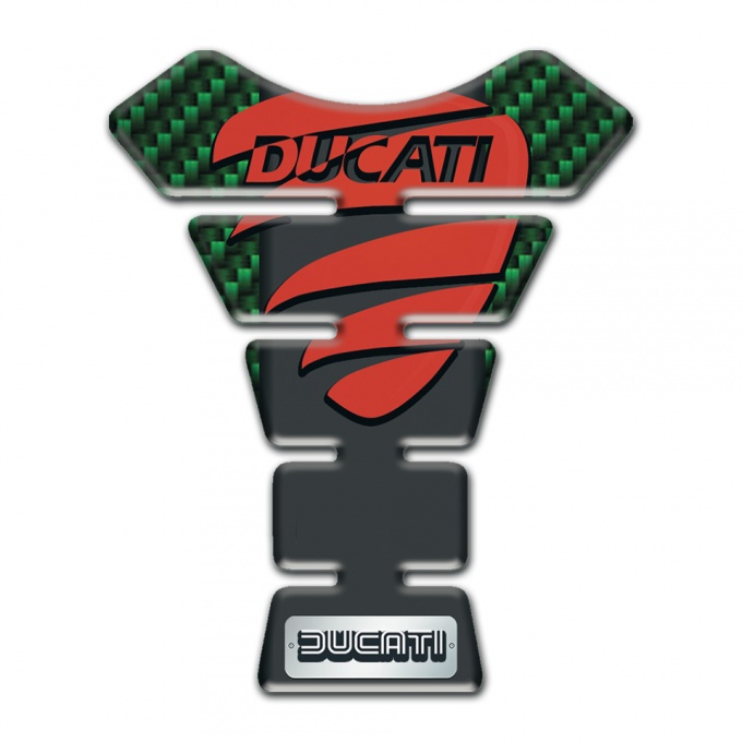 Ducati Tank Pad Protector Green Carbon Backround 