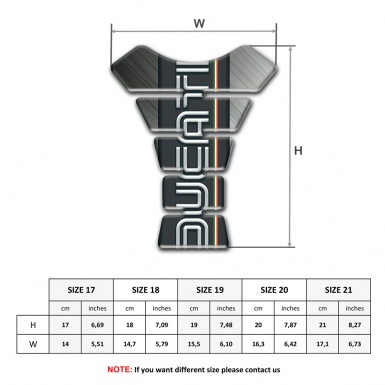 Ducati Tank Pad Motorbike Matte Base Black Logo Panel 