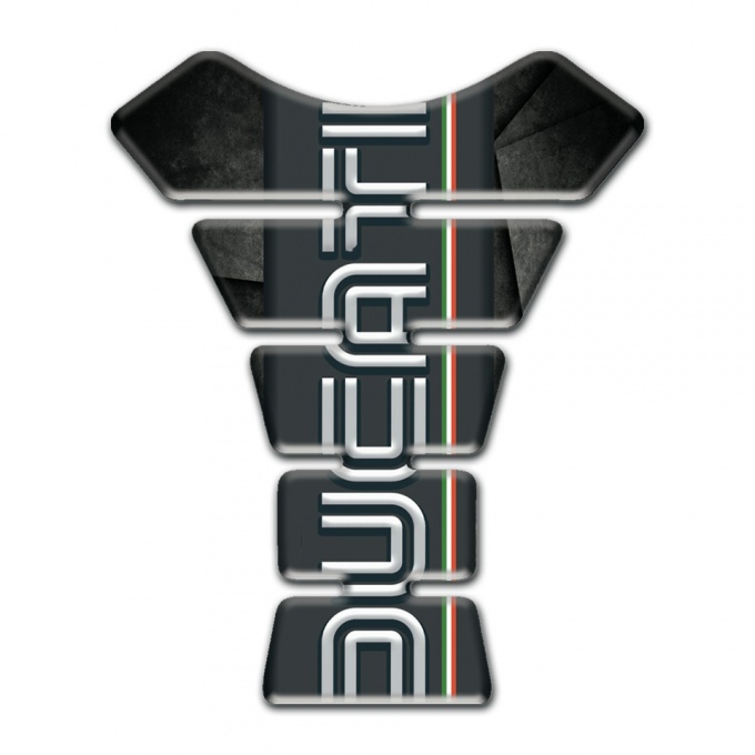 Ducati Tank Protector Mixed Gray Black base and Vertikal Logo Print 