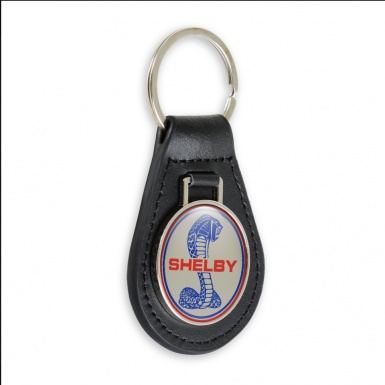 Ford Shelby Cobra Keyring Holder Leather White Pearl Color Edition